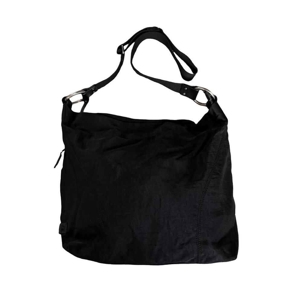 Ellington Crossbody Bag Womens Large Black Nylon Leather Adjustable Zip Shoulder